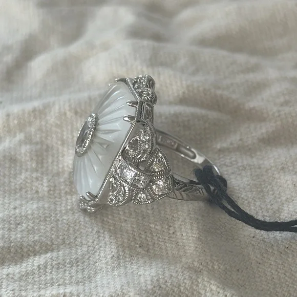 Milor Art Deco Ring Sz 8 - Picture 3 of 7